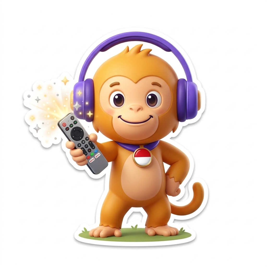 Si Luki dengan Remote TV